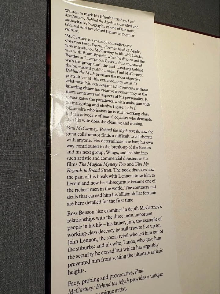 Paul McCartney behind the myth hardcover book - photo 3