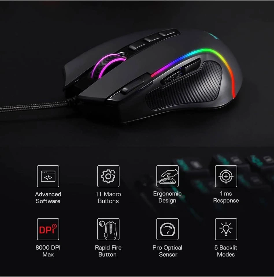 AULA H108 Keyboard and Reddragon Mouse Combo with Desk Mat - photo 3