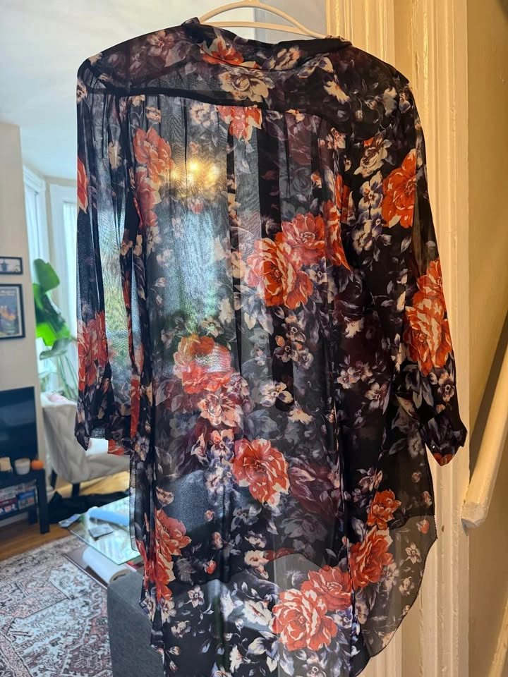 Wilfred Silk Floral Sheer Blouse - photo 2