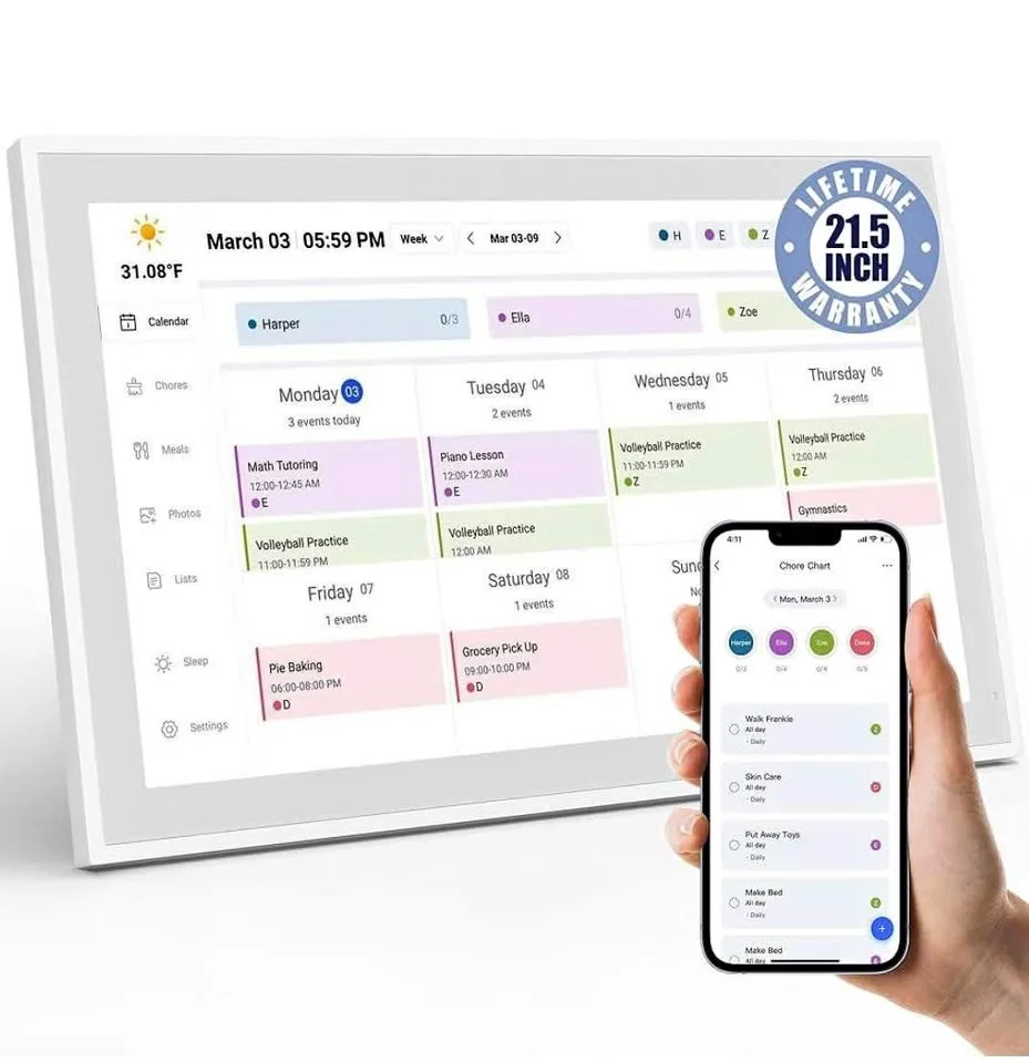 BOCT 21.5” Digital Family Calendar & Chore Chart thumbnail