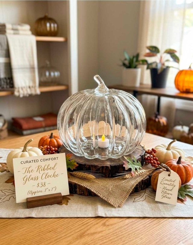 The Threshold Large Glass Decorative Pumpkins (champagne) - photo 2