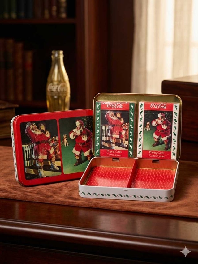 Vintage Coca-Cola Santa Claus playing card set