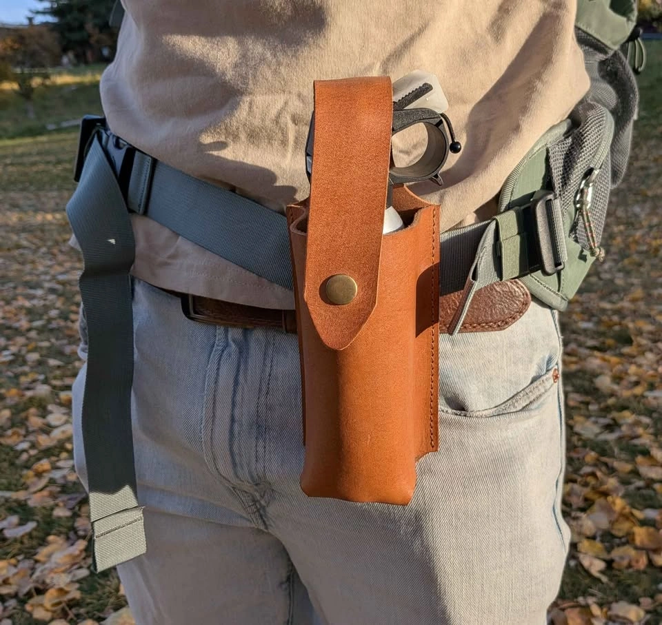 New Handmade Leather Bear Spray Holster - photo 3