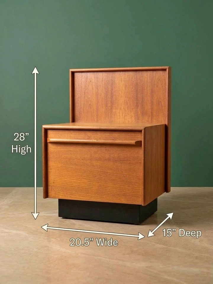 Vintage 1960’s Mid-Century Modern Teak Nightstand- Side Table