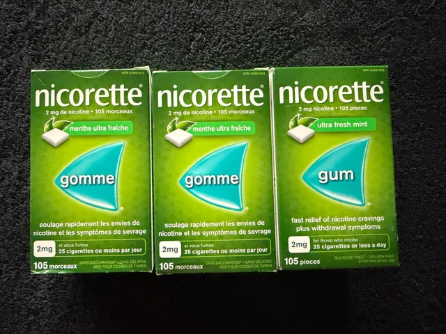 Nicorette 2mg 105 pieces Ultra Fresh Mint Gum