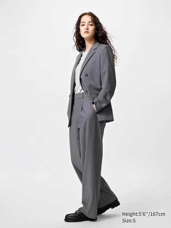 Uniqlo Pleated Wide-Leg Trousers