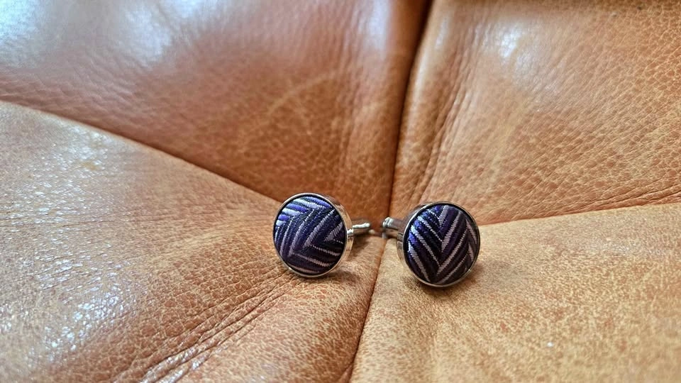 Thai Silk Blue Cufflinks