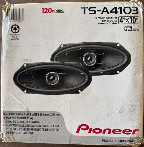Pioneer TS-A4103 4x10in 2-Way Car Speakers Pair 35W RMS 120W Max