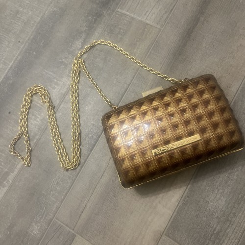 BCBG Brown Gold Textured Formal Glam Mini Purse - photo 2