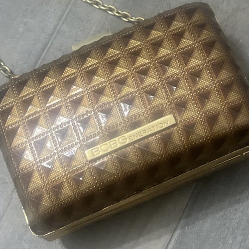 BCBG Brown Gold Textured Formal Glam Mini Purse - photo 4