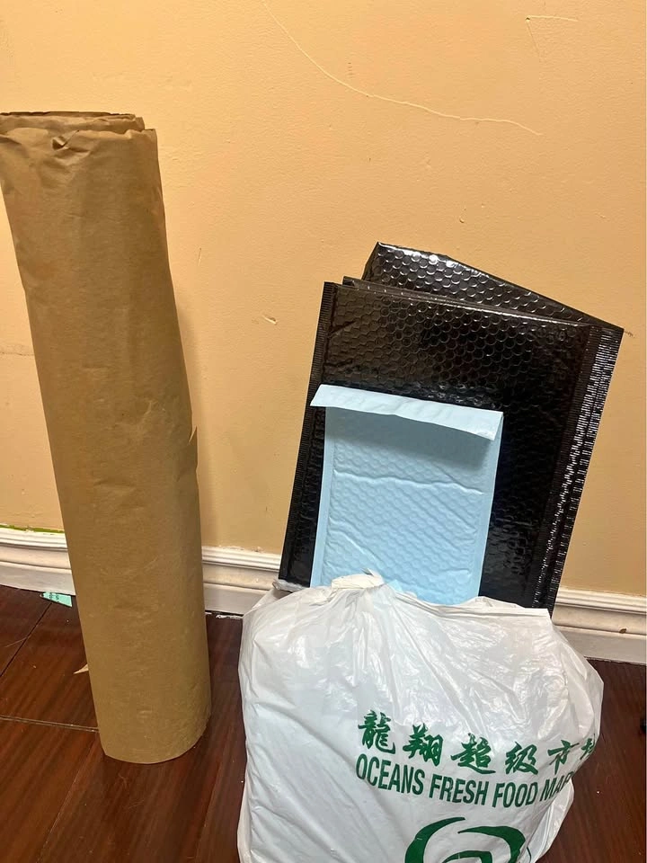 Shipping supplies; bubble mailers and packing paper