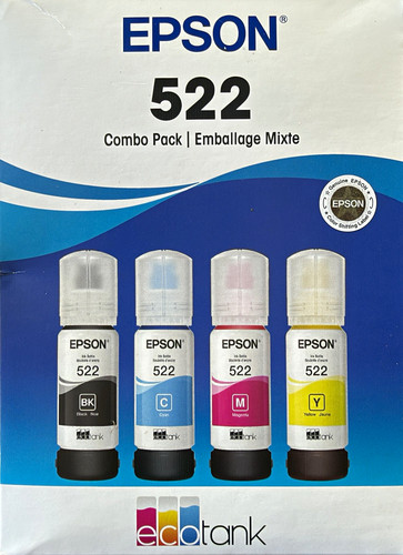 Epson 522 EcoTank EcoFit Ink Bottle Combo BK/C/M/Y