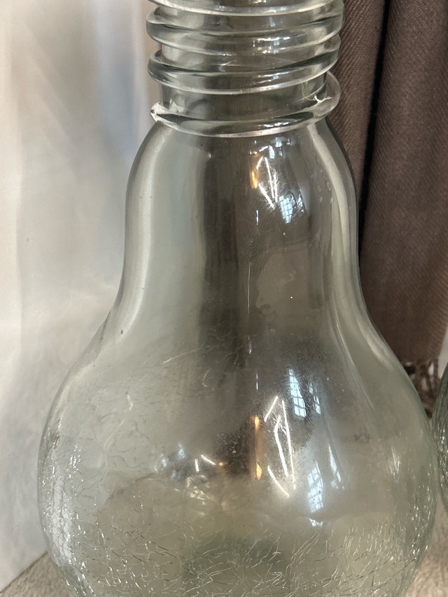 MCM Torre & Tagus Crackled Glass Light Bulb Vase Pair - photo 3