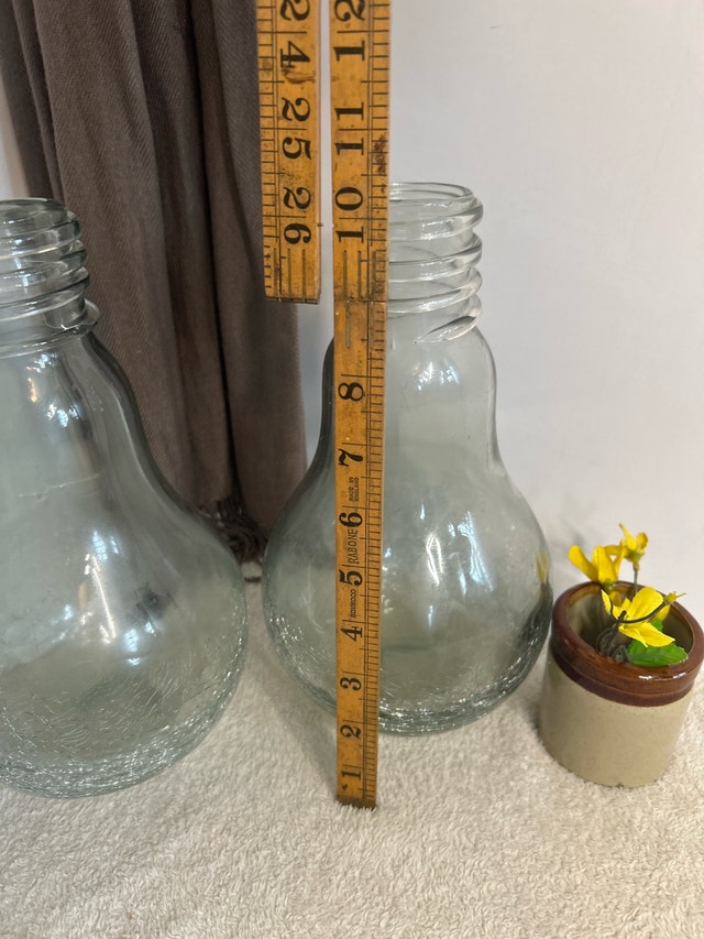 MCM Torre & Tagus Crackled Glass Light Bulb Vase Pair - photo 5