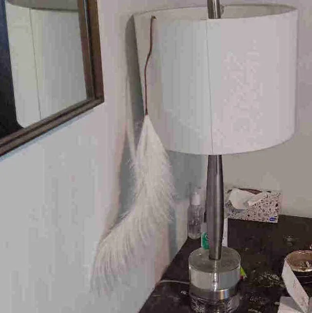 White side table lamp thumbnail