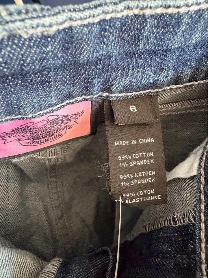 Vintage Y2K Harley Davidson Rhinestone Jeans NWT Size 6 - photo 4