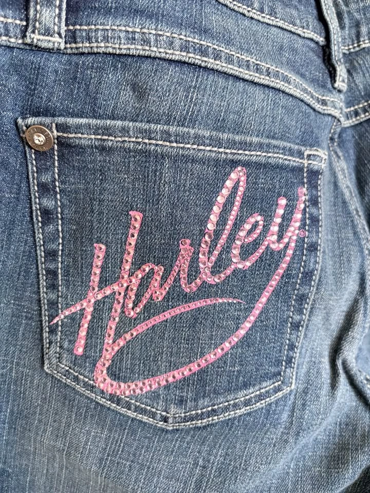 Vintage Y2K Harley Davidson Rhinestone Jeans NWT Size 6 - photo 5