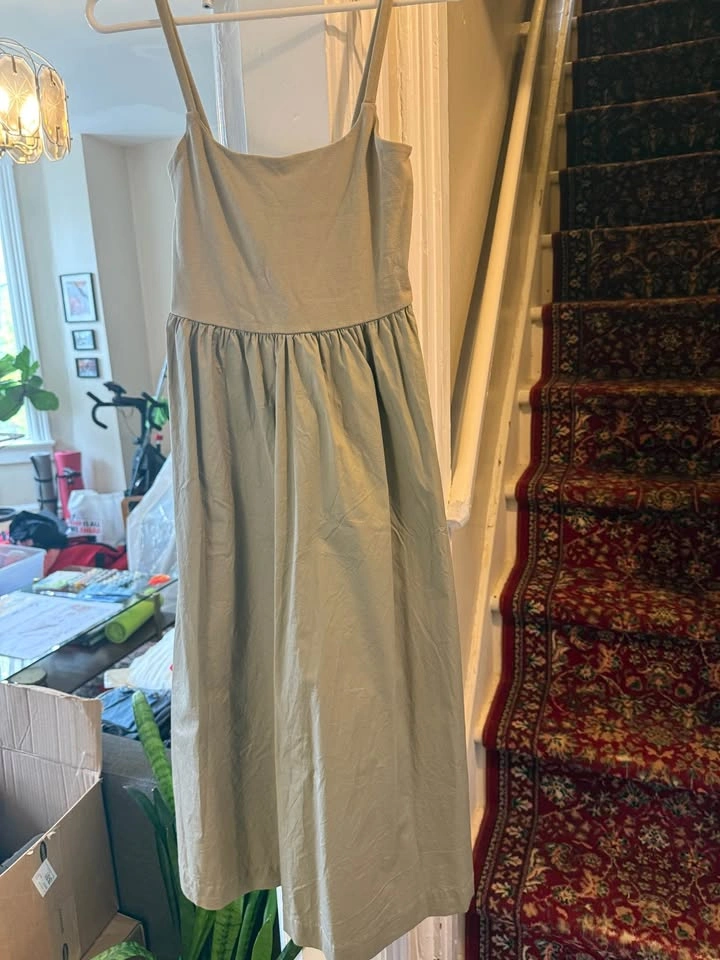 Old Navy Sage Green Cotton Blend Midi Dress - photo 2