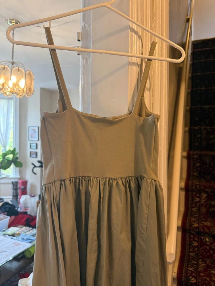 Old Navy Sage Green Cotton Blend Midi Dress - photo 3
