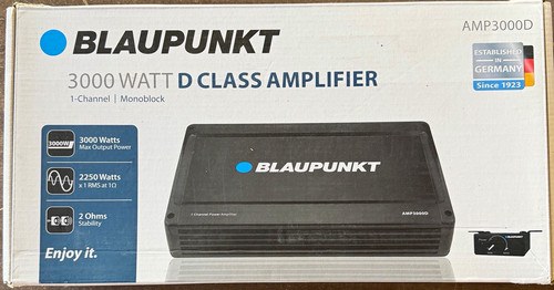 Blaupunkt AMP3000D Mono Class D Car Audio Amplifier 2250W RMS