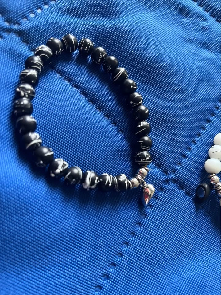 Matching Magnetic Couple Bracelets – Blue, Pink, White & Black - photo 5