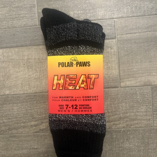 Polar Paws Mens 7-12 Heat Socks Warm Winter Work Casual