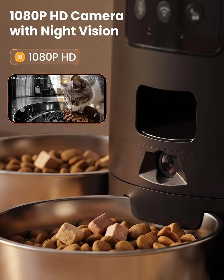 Automatic Cat Feeder with Camera for 3 Cats, 310° Monitoring - photo 5
