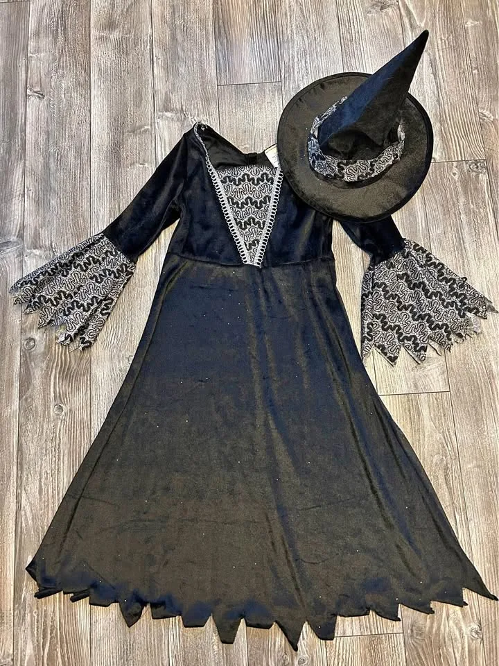 Kids Size 4-6 Velvety Sparkly Witch Costume thumbnail