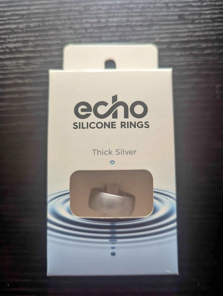 Echo Silicone Ring – Thick Silver, Size 9 (New)