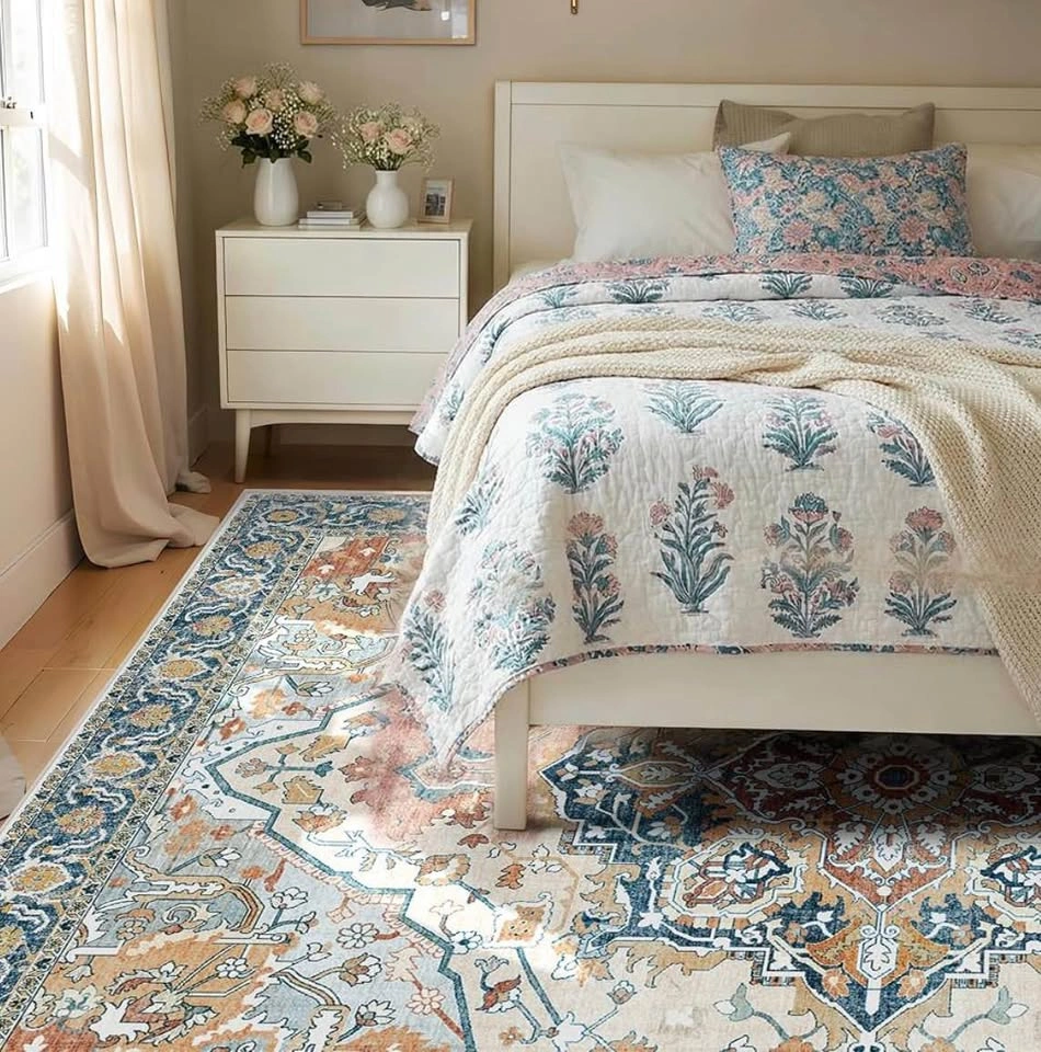 8x10 Washable Non-Slip Vintage Boho Area Rug - photo 2