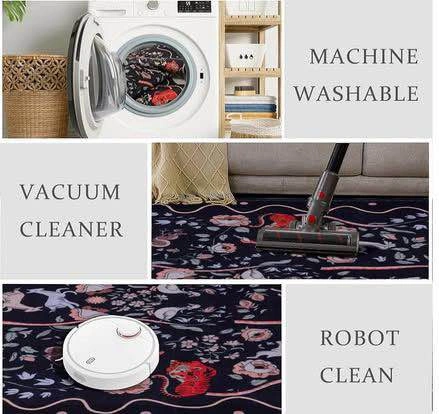Floral Animal Rug (Classic Black, 8X10 FT) - photo 2