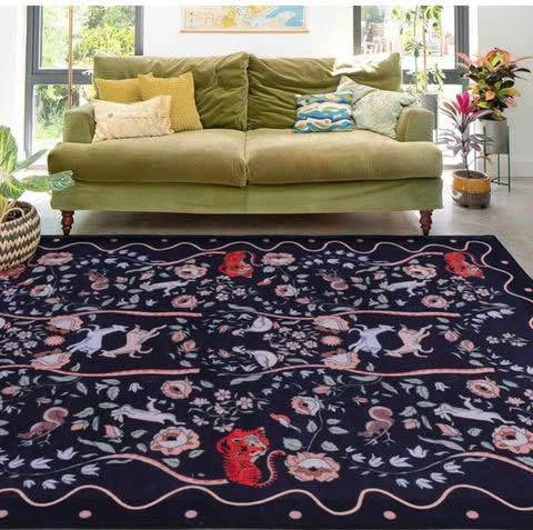 Floral Animal Rug (Classic Black, 8X10 FT) - photo 3