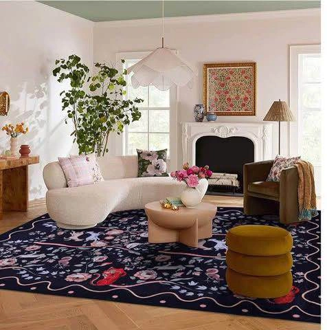 Floral Animal Rug (Classic Black, 8X10 FT) - photo 4