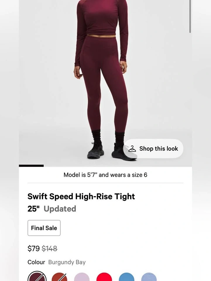 Lululemon Athletica High-Rise Leggings in Burgundy Bay