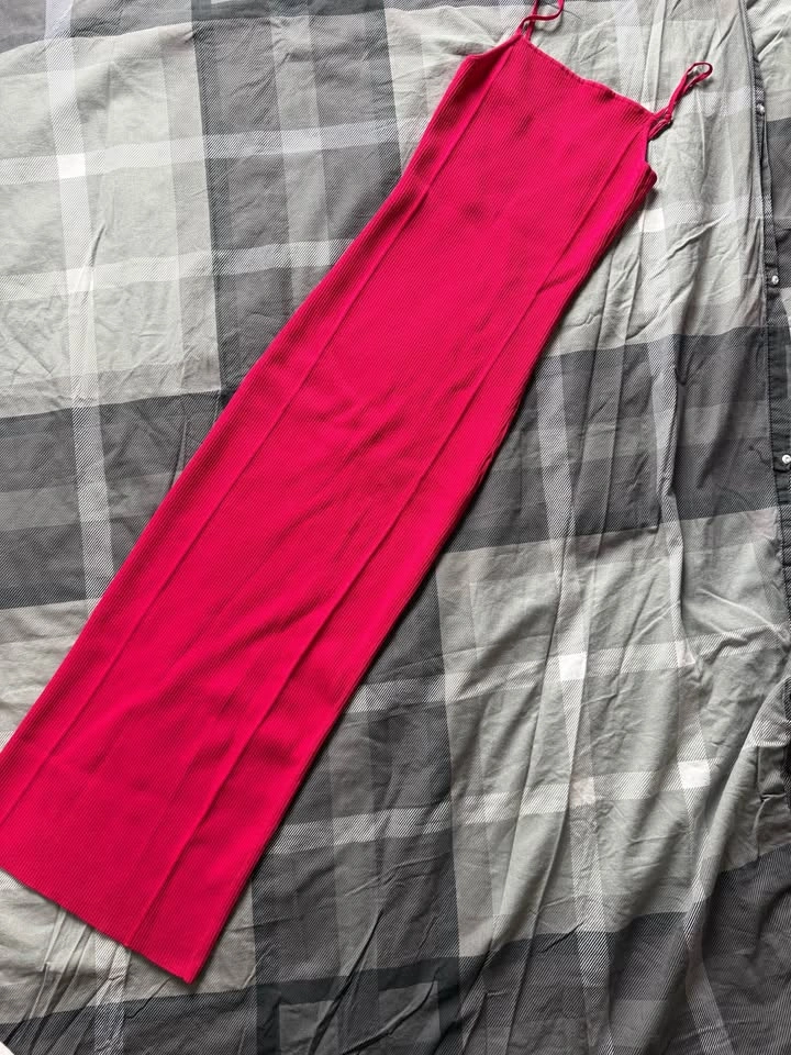 Fuchsia pink Ribbed Midi Dress - photo 2