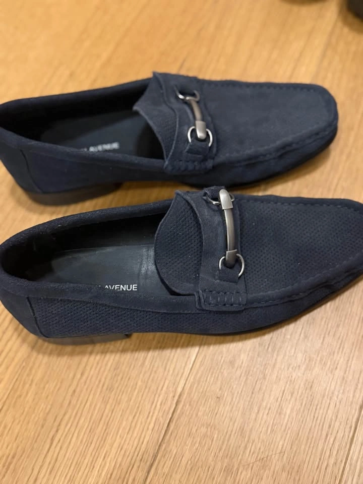 Saks Fifth Avenue Navy Suede Horsebit Loafers – New Without Box - photo 3