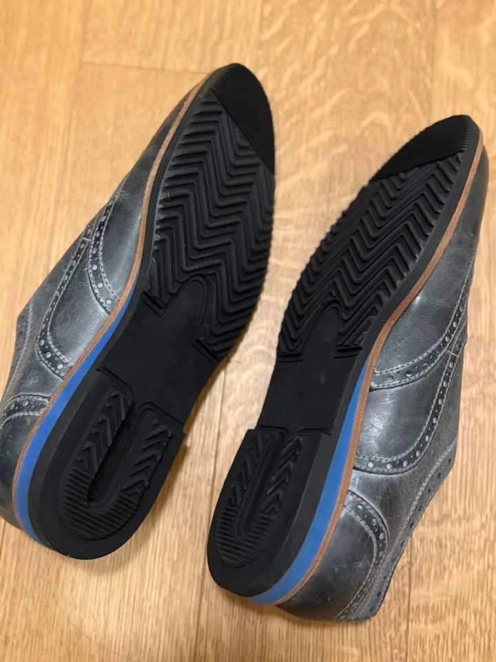 Valleverde Made in Italy Black Leather Wingtip Oxford Shoes - photo 2