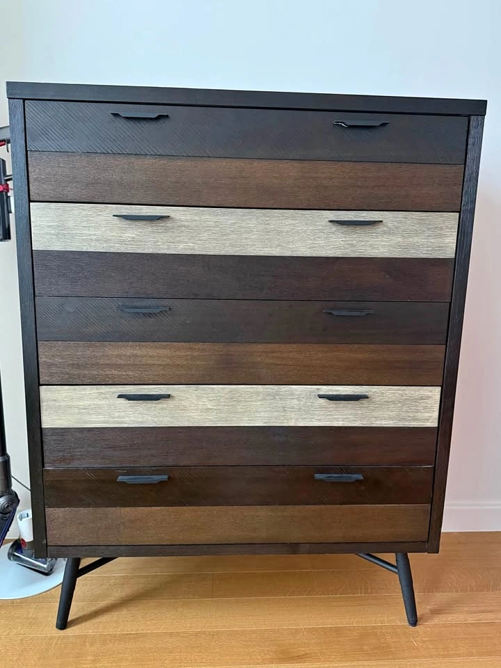 Mid-Century Modern 6-Drawer Tall Dresser