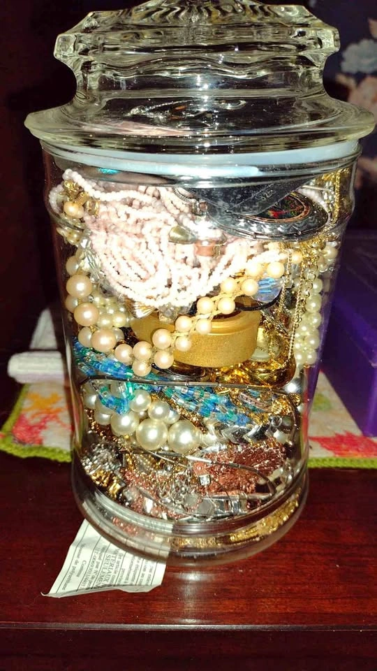 Vintage mystery Jewelry Jar