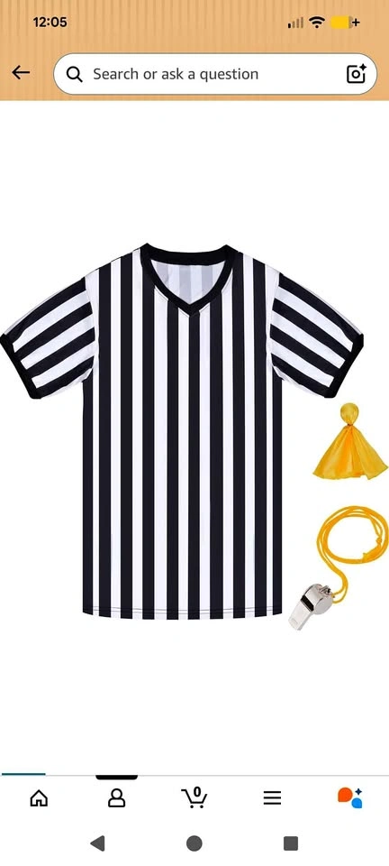 Referee Uniform / T-shirt with Whistle - Halloween Costume