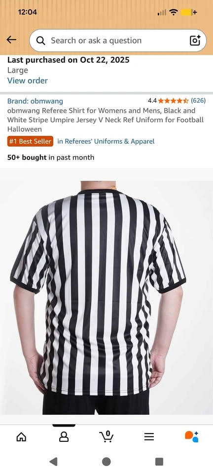 Referee Uniform / T-shirt with Whistle - Halloween Costume - photo 4