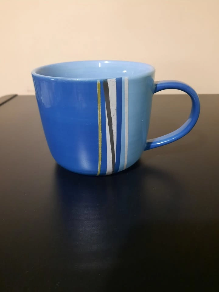 Starbucks Coffee 2008 Ceramic Blue Striped Mug, 16 fl. oz. - photo 2