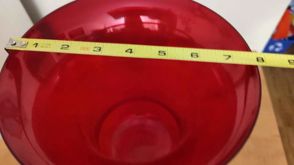 Red Glass Pedestal Vase - 13 Inch - photo 3