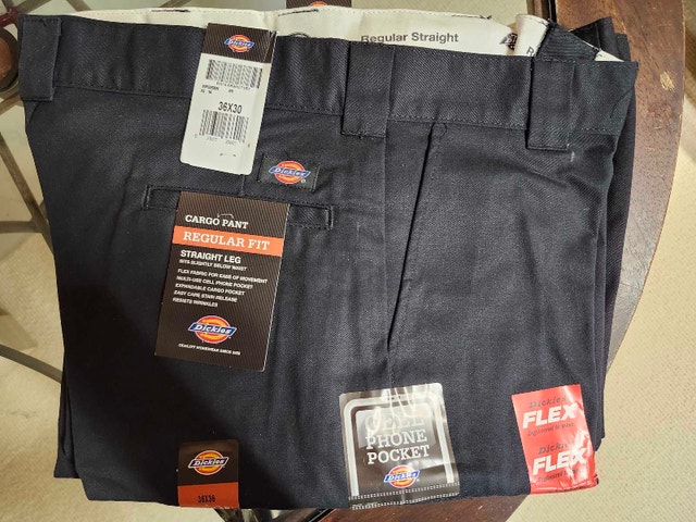 3 Pairs New Dickies FLEX Cargo Pants – Black – 36×30