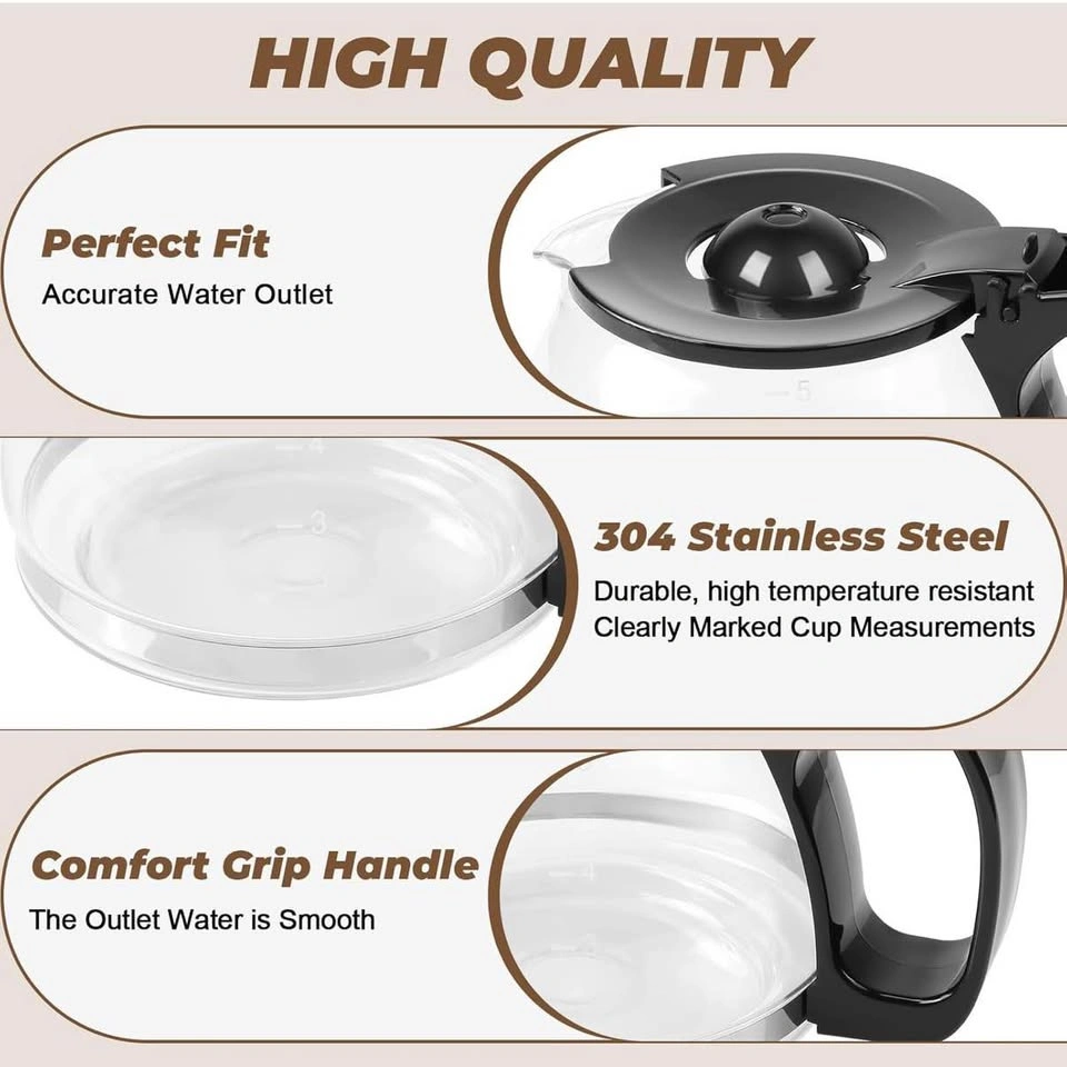 NEW 5 Cup Glass Coffee Carafe Replacement Pot - photo 4