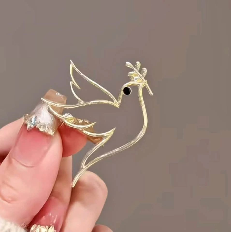 Peace Dove Olive Branch Brooch (Only Silver‑tone Available)