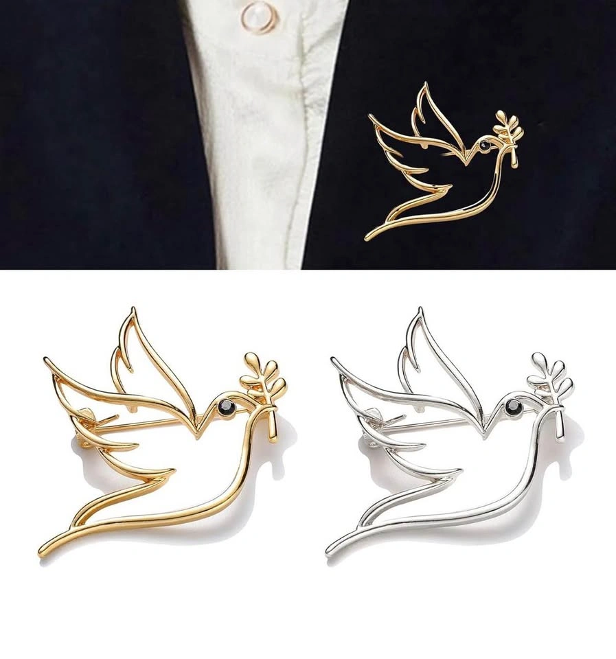 Peace Dove Olive Branch Brooch (Only Silver‑tone Available) - photo 2