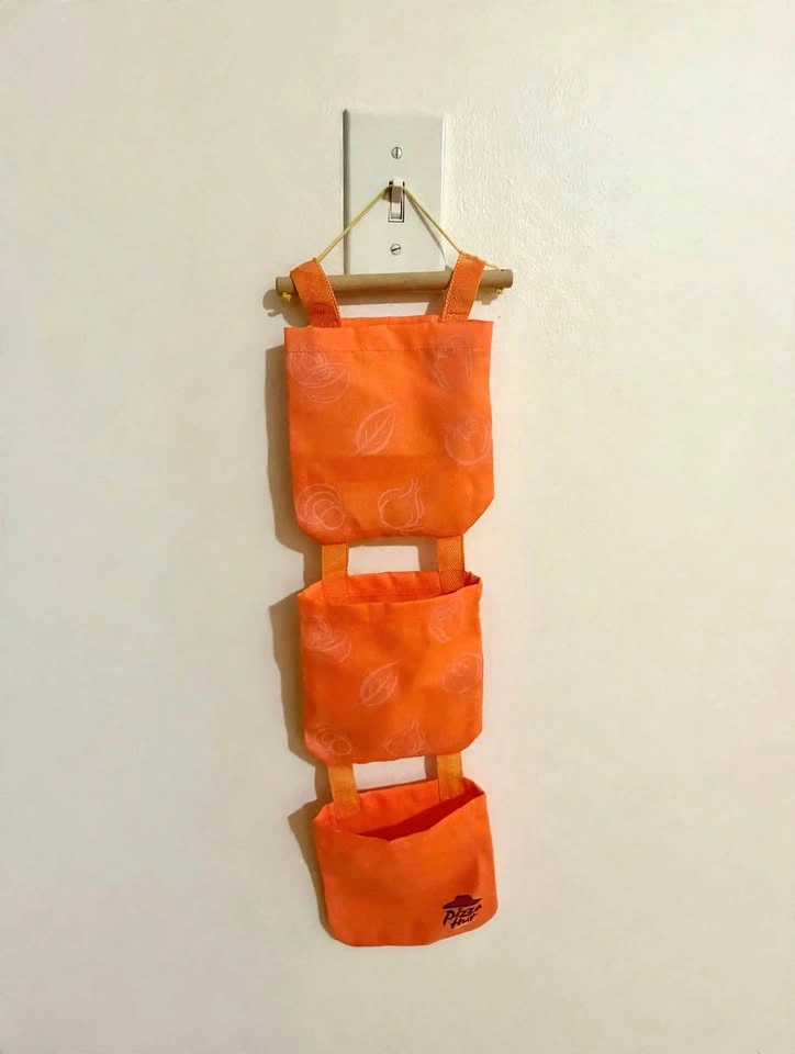 Hanging Organizer - 3 Pocket Wall Storage - Orange - photo 4
