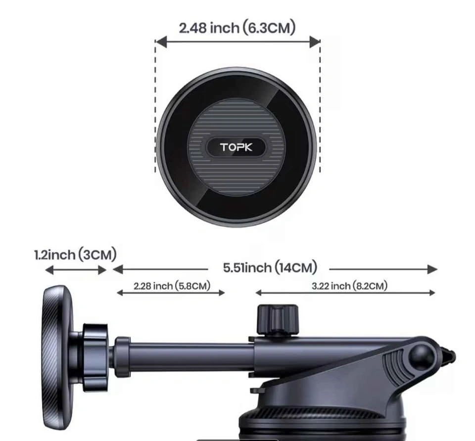 TOPK Car Phone Holder - Strong Suction Cup Mount - photo 2