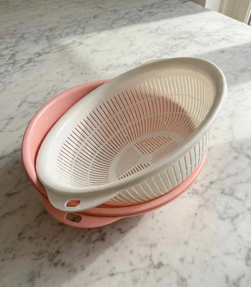 Large 14" Colander Bowl Set - 2-in-1 Strainer + Bowl